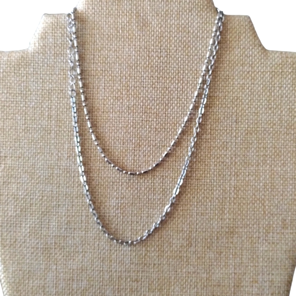 15" Silver Layering Chain Necklace Set (Set of 2)